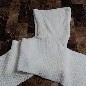 Gently used hooded white scarf